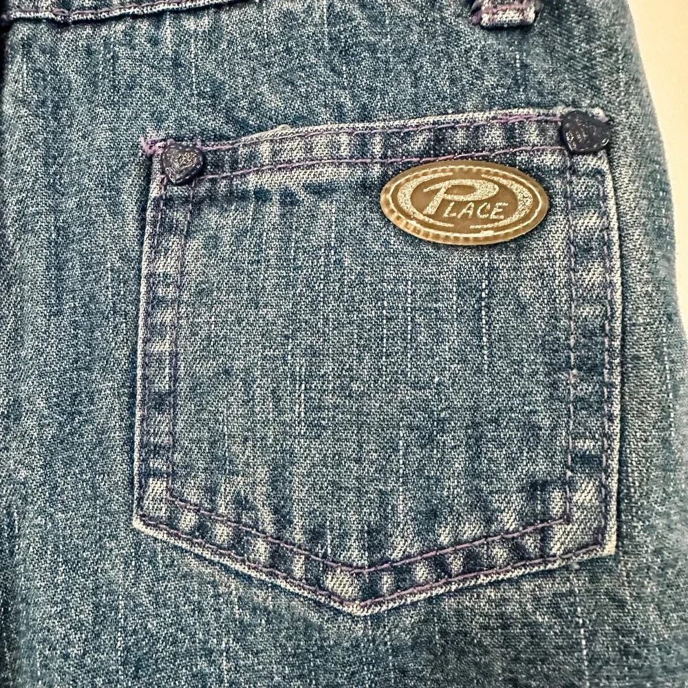 VTG Infant‎ Baby Girls Bib Overalls Fleece Lined Purple Heart 6-9 Mos Y2K